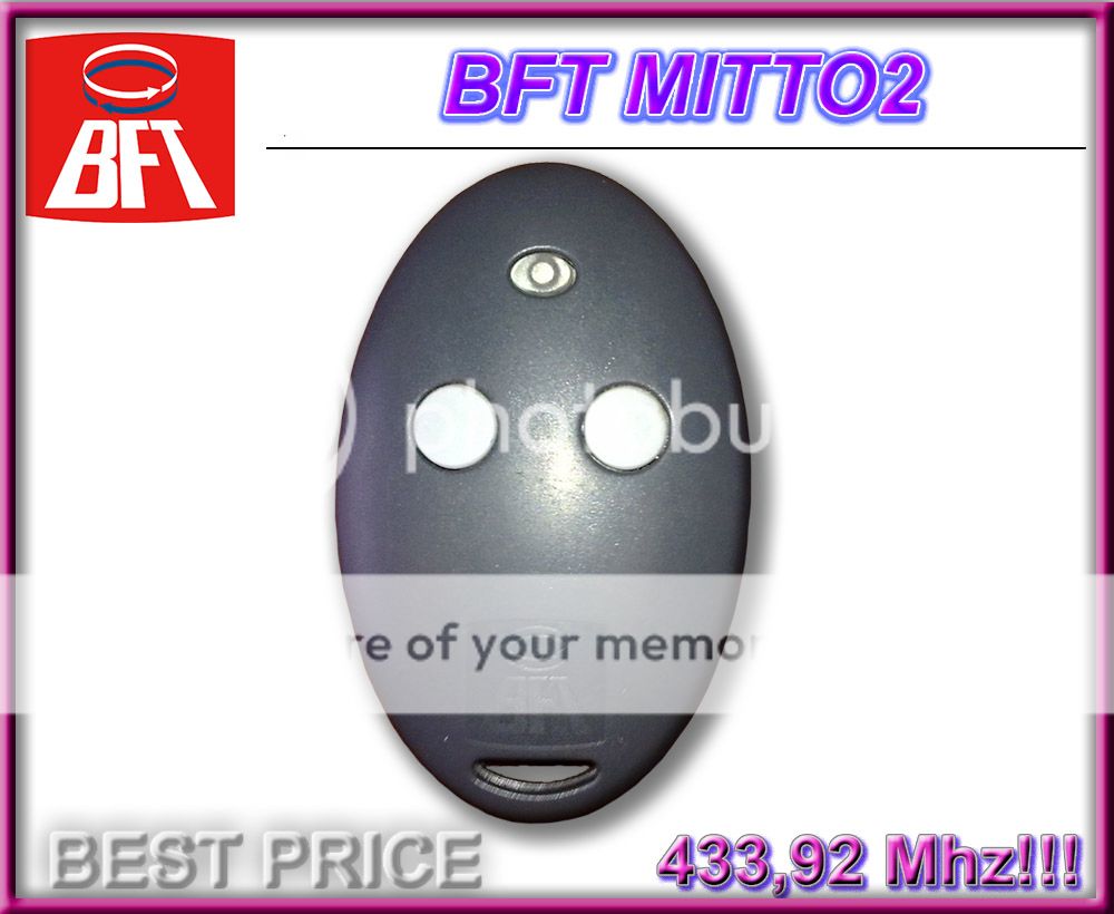 BFT MITTO2 2-ch Remote Control. Compatible With BFT B RCB02, B RCB04 ...